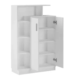 Garnero Arredamenti Scarpiere E Cassepanche|Scarpiere-Scarpiera ingresso 90x140h cm design bianco frassinato Jerome