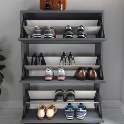 Garnero Arredamenti Scarpiere E Cassepanche|Scarpiere-Scarpiera ingresso 74x110h cm moderna Palmaria Antracite