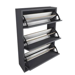 Garnero Arredamenti Scarpiere E Cassepanche|Scarpiere-Scarpiera ingresso 74x110h cm moderna Palmaria Antracite