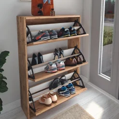 Garnero Arredamenti Scarpiere E Cassepanche|Scarpiere-Scarpiera ingresso 74x110h cm moderna Palmaria Rovere