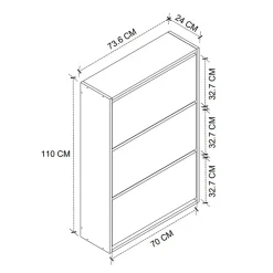 Garnero Arredamenti Scarpiere E Cassepanche|Scarpiere-Scarpiera ingresso 74x110h cm moderna Palmaria Rovere