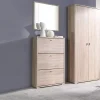Garnero Arredamenti Scarpiere E Cassepanche|Scarpiere-Scarpiera ingresso 69x112h cm 3 ante rovere Lola