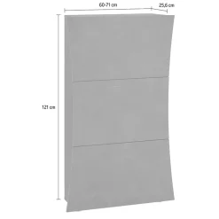 Garnero Arredamenti Scarpiere E Cassepanche|Scarpiere-Scarpiera ingresso 70x121h cm 3 ante moderna bianco lucido Neve