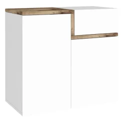 Garnero Arredamenti Scarpiere E Cassepanche|Scarpiere-Scarpiera ingresso 80x80h cm 2 ante bianco lucido acero Lucidardo Bianco Lucido - Rovere Rustico