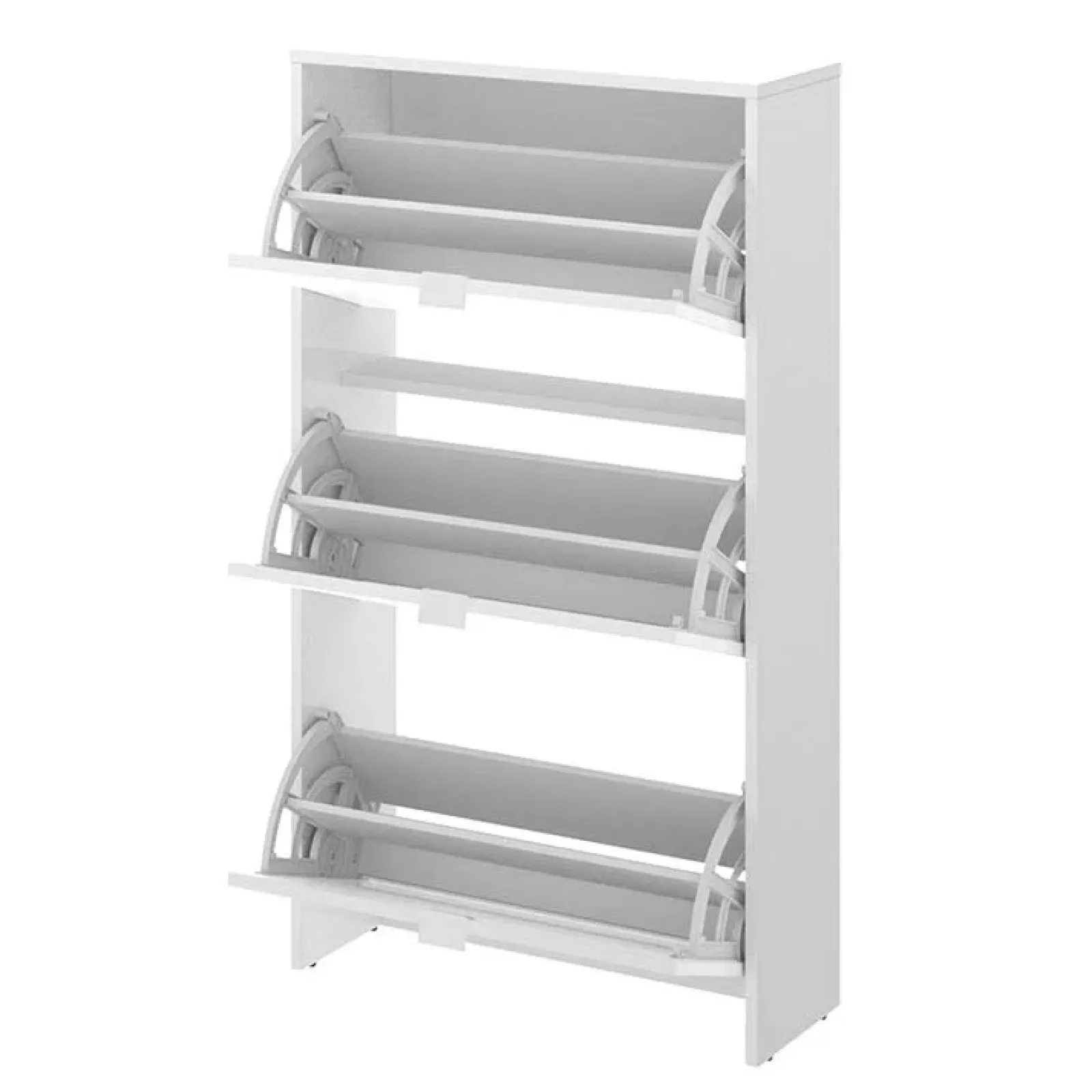 Garnero Arredamenti Scarpiere E Cassepanche|Scarpiere-Scarpiera ingresso 61x113h cm moderna 3 ante bianco lucido Jepson