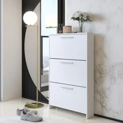 Garnero Arredamenti Scarpiere E Cassepanche|Scarpiere-Scarpiera ingresso 69x115h cm bianco opaco Benton