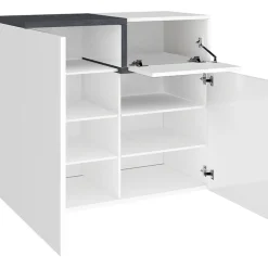 Garnero Arredamenti Scarpiere E Cassepanche|Scarpiere-Scarpiera ingresso 80x80h cm 2 ante bianco lucido ossido Lucidardo Bianco Lucido - Ossido