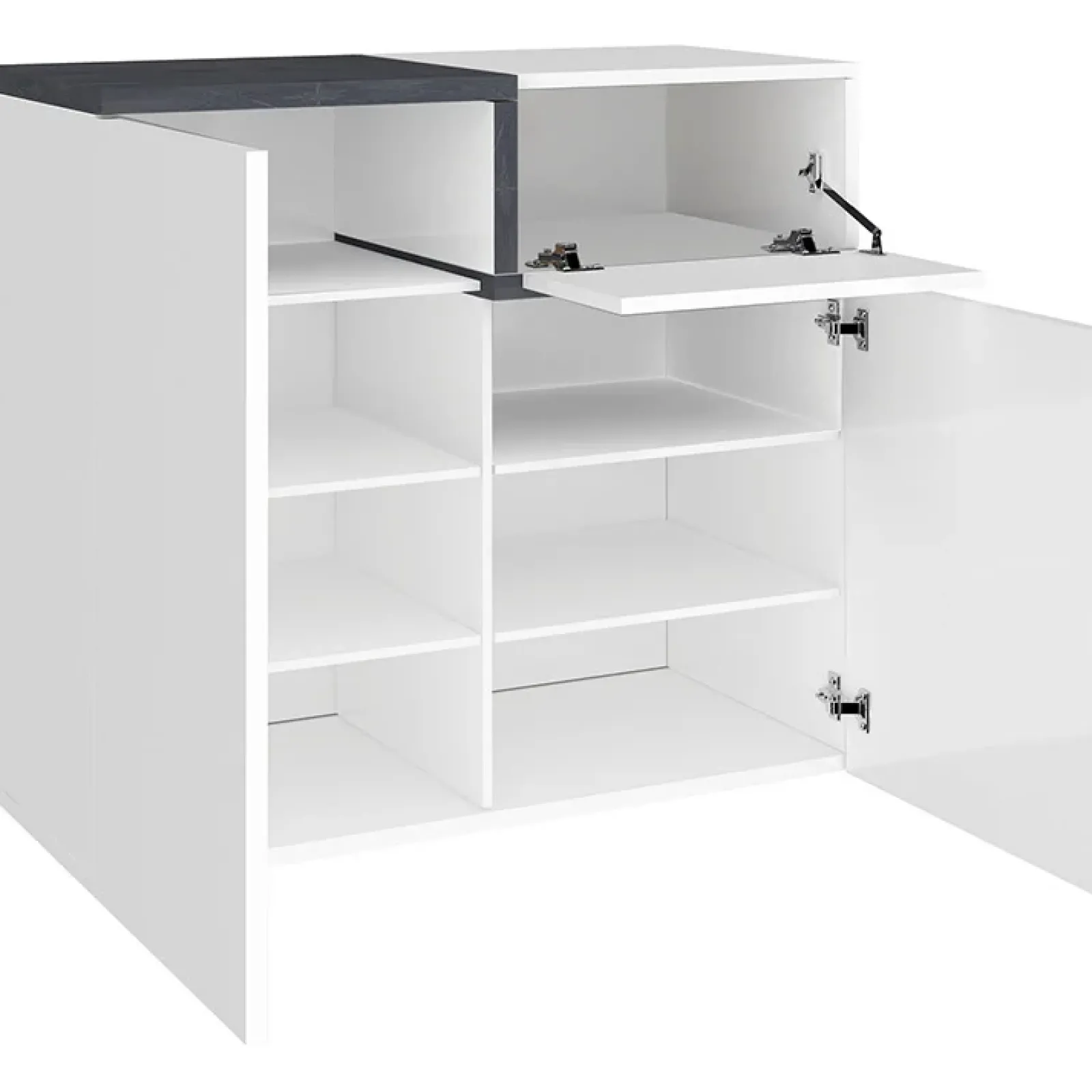 Garnero Arredamenti Scarpiere E Cassepanche|Scarpiere-Scarpiera ingresso 80x80h cm 2 ante bianco lucido ossido Lucidardo Bianco Lucido - Ossido