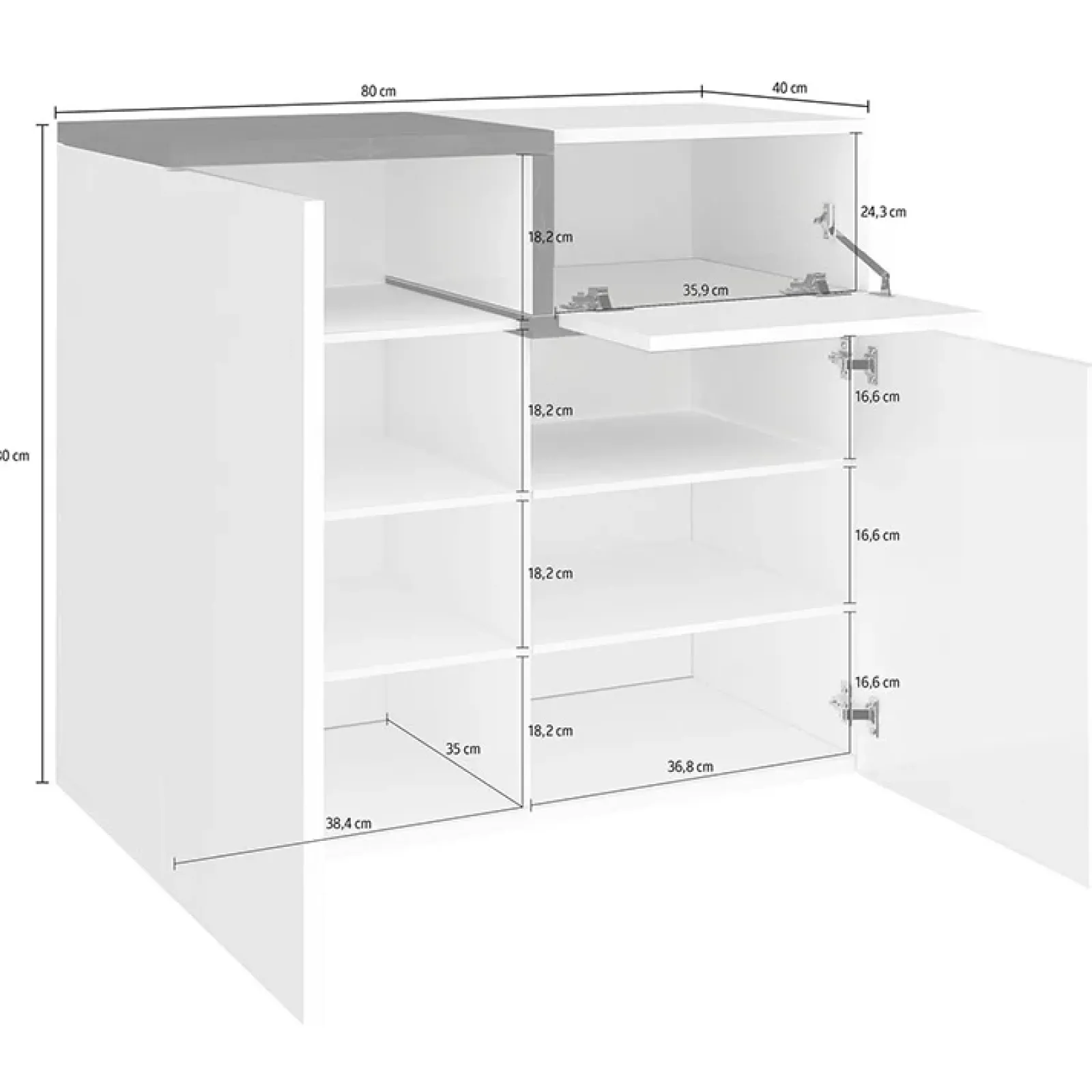Garnero Arredamenti Scarpiere E Cassepanche|Scarpiere-Scarpiera ingresso 80x80h cm 2 ante bianco lucido ossido Lucidardo Bianco Lucido - Ossido