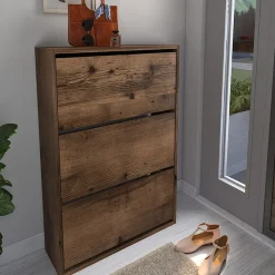 Garnero Arredamenti Scarpiere E Cassepanche|Scarpiere-Scarpiera ingresso 74x110h cm moderna Palmaria Noce