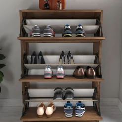 Garnero Arredamenti Scarpiere E Cassepanche|Scarpiere-Scarpiera ingresso 74x110h cm moderna Palmaria Noce