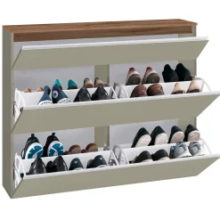 Garnero Arredamenti Scarpiere E Cassepanche|Scarpiere-Scarpiera ingresso 120x108h cm 2 ante tortora rovere Eclisse Tortora - Rovere