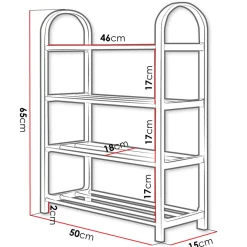 Garnero Arredamenti Scarpiere E Cassepanche|Scarpiere-Scarpiera ingresso 50x65h cm 4 ripiani Lavinia Grigio