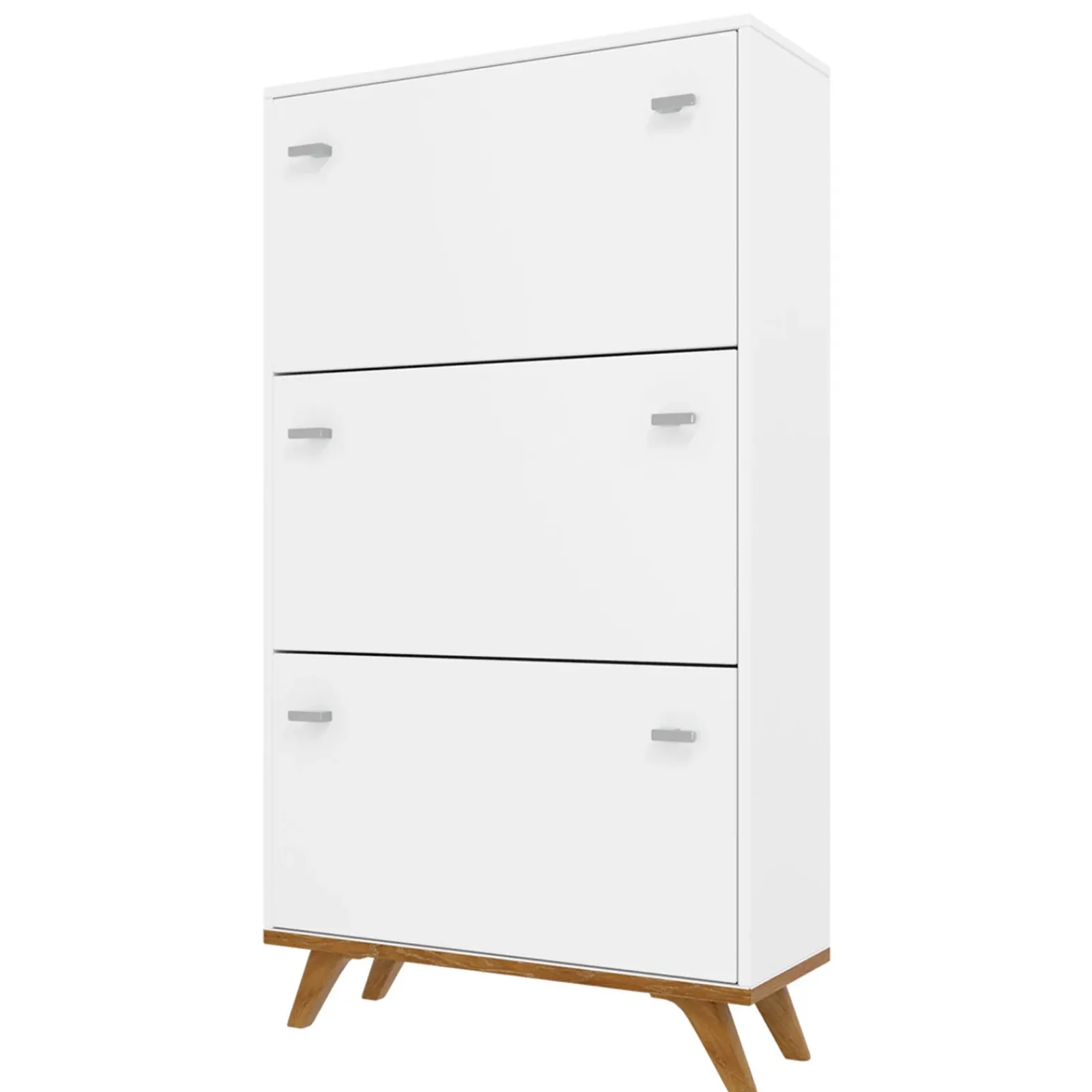 Garnero Arredamenti Scarpiere E Cassepanche|Scarpiere-Scarpiera 60x130h cm 3 ante bianco rovere Clea