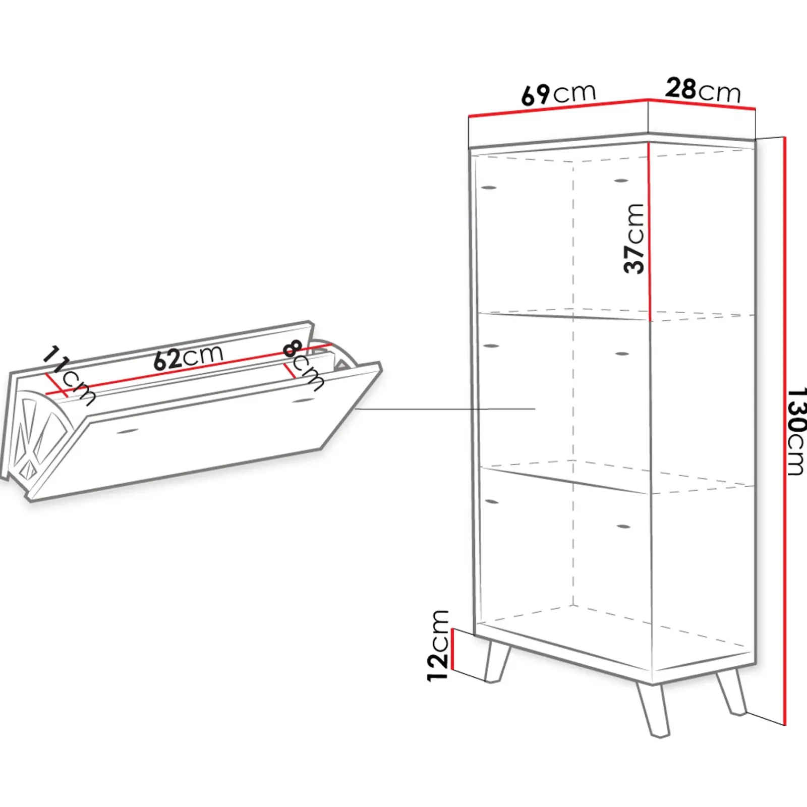 Garnero Arredamenti Scarpiere E Cassepanche|Scarpiere-Scarpiera 60x130h cm 3 ante bianco rovere Clea