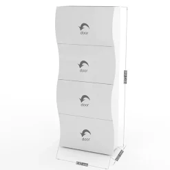 Garnero Arredamenti Scarpiere E Cassepanche|Scarpiere-Scarpiera 71x162h cm 4 ante moderna bianco lucido Sea Gihome®