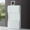 Garnero Arredamenti Scarpiere E Cassepanche|Scarpiere-Scarpiera 71x122h cm 3 ante moderna bianco lucido Sea Gihome®