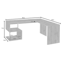 Garnero Arredamenti Scrivanie Ufficio|Scrivanie Ufficio-Scrivania angolare ufficio 180x78cm ErgoDesk Rovere