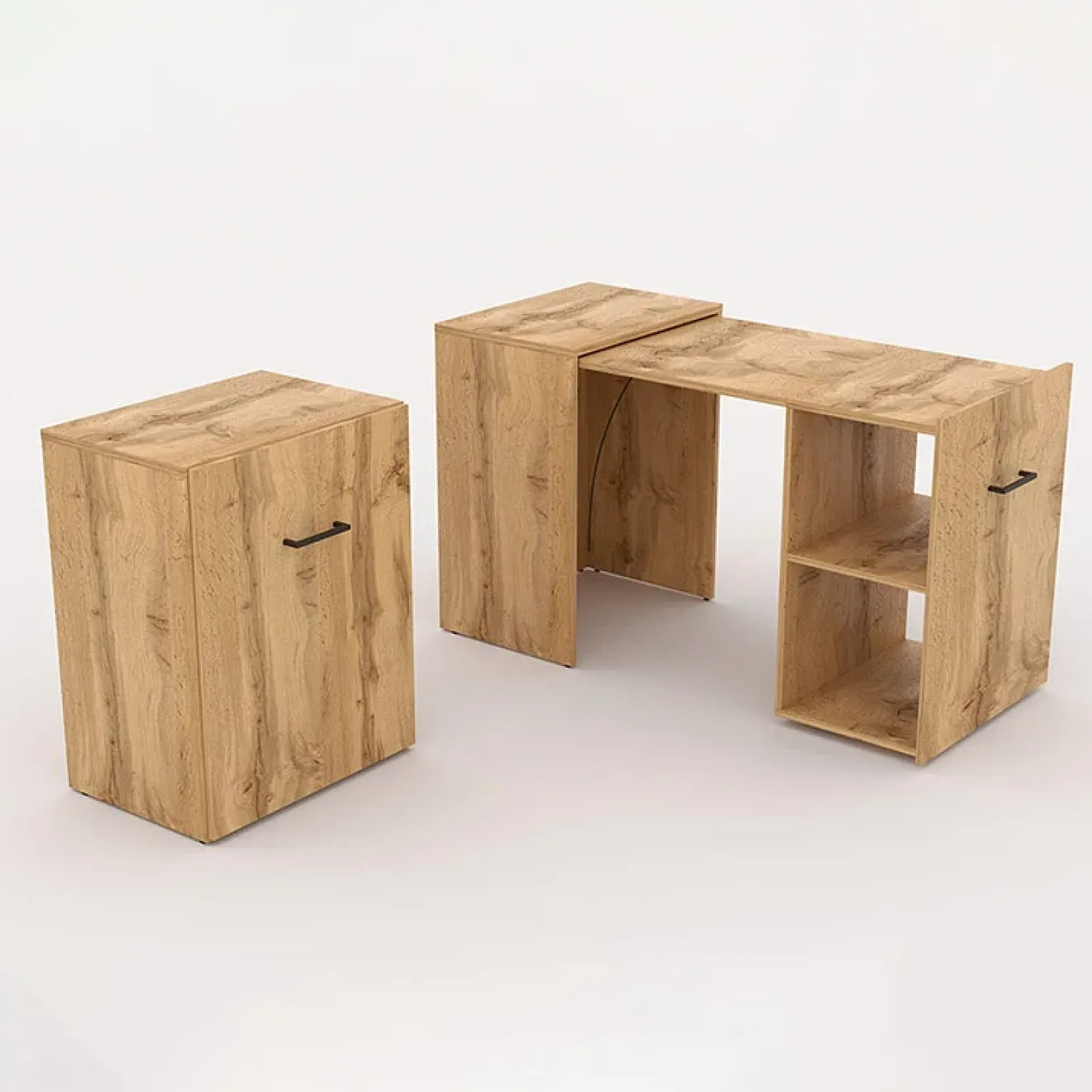 Garnero Arredamenti Scrivanie Per Ragazzi|Scrivanie Ufficio-Scrivania 42-132cm moderna salvaspazio richiudibile Rocky Quercia