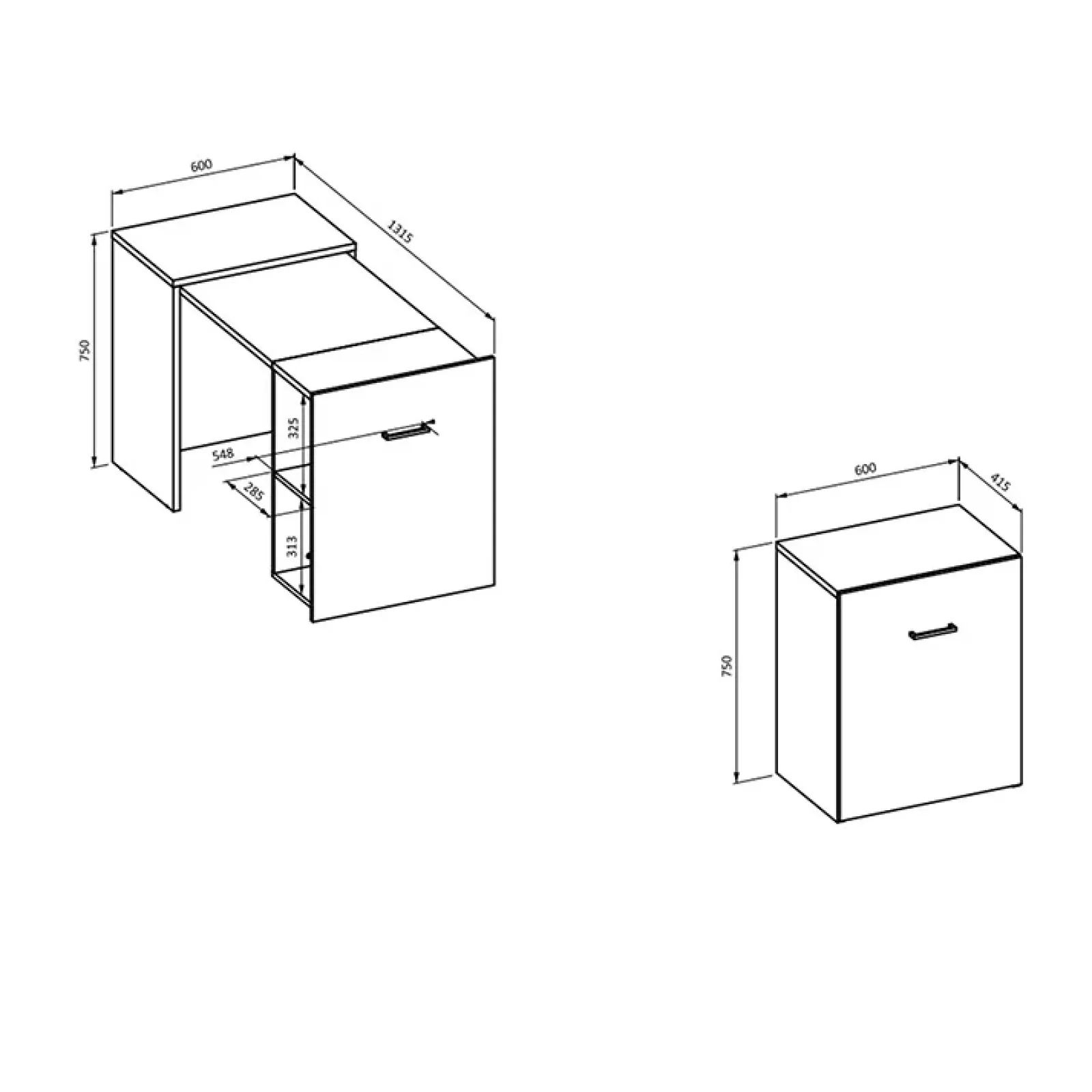 Garnero Arredamenti Scrivanie Per Ragazzi|Scrivanie Ufficio-Scrivania 42-132cm moderna salvaspazio richiudibile Rocky Quercia