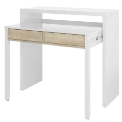 Garnero Arredamenti Scrivanie Per Ragazzi|Scrivanie Ufficio-Scrivania 36/66cm ufficio moderna bianco opaco rovere Adam Gihome®