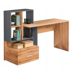 Garnero Arredamenti Scrivanie Per Ragazzi|Scrivanie Ufficio-Scrivania 149/50cm ufficio moderna rovere antracite Jade Gihome® Rovere - Antracite