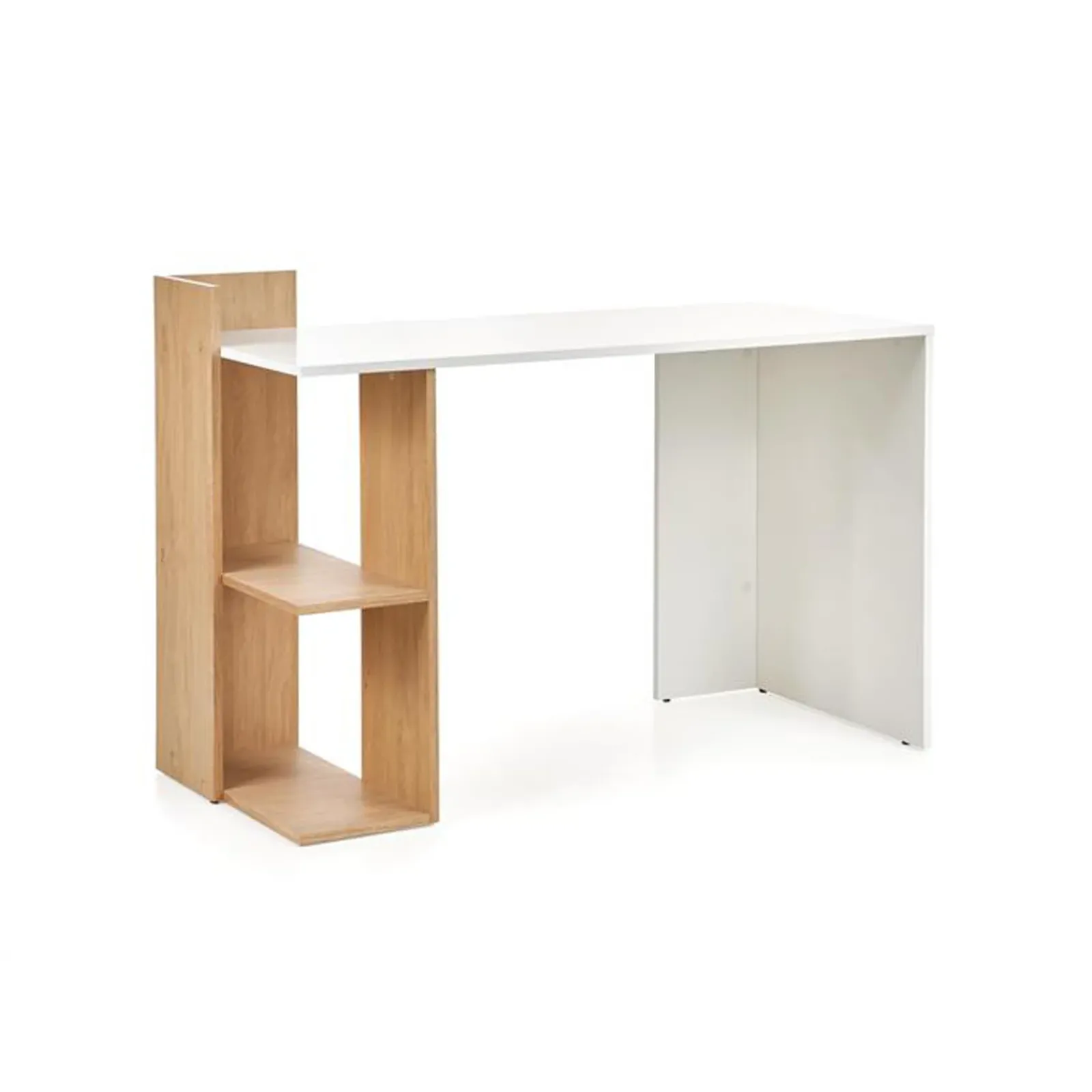 Garnero Arredamenti Scrivanie Per Ragazzi|Scrivanie Ufficio-Scrivania 122/57cm ufficio moderna bianco rovere Lauren Gihome® Bianco Opaco - Rovere