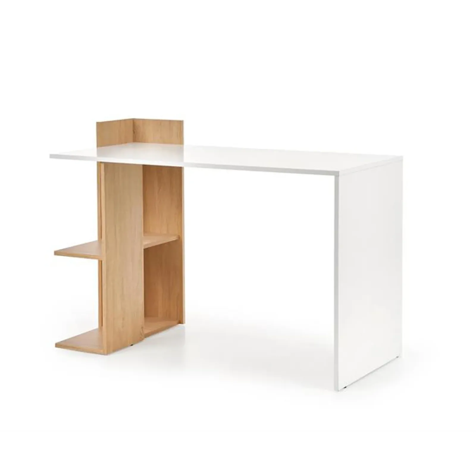 Garnero Arredamenti Scrivanie Per Ragazzi|Scrivanie Ufficio-Scrivania 122/57cm ufficio moderna bianco rovere Lauren Gihome® Bianco Opaco - Rovere