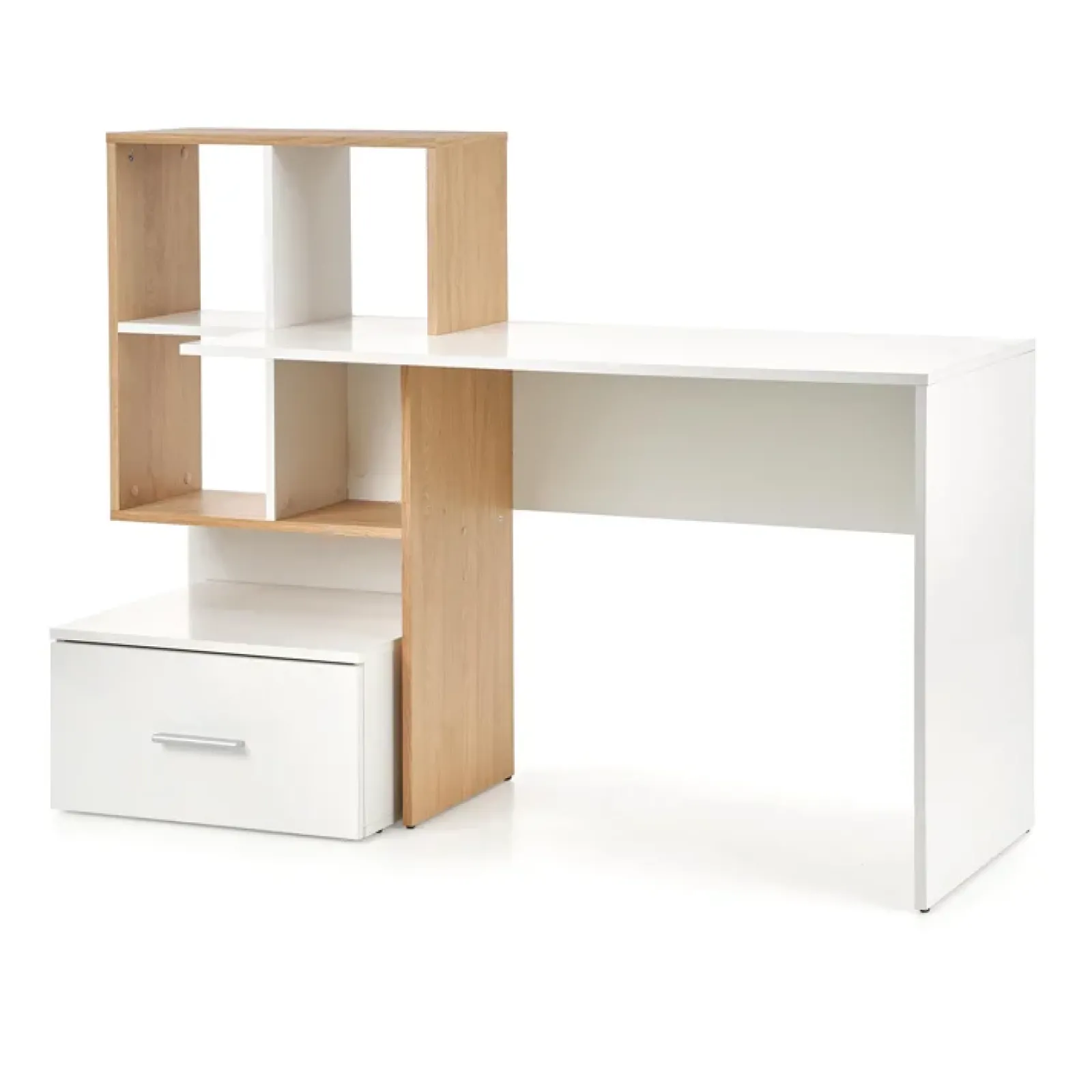 Garnero Arredamenti Scrivanie Per Ragazzi|Scrivanie Ufficio-Scrivania 149/50cm ufficio moderna bianco rovere Jade Gihome® Bianco Opaco - Rovere