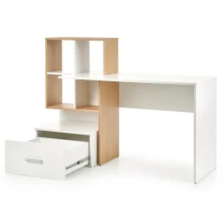 Garnero Arredamenti Scrivanie Per Ragazzi|Scrivanie Ufficio-Scrivania 149/50cm ufficio moderna bianco rovere Jade Gihome® Bianco Opaco - Rovere