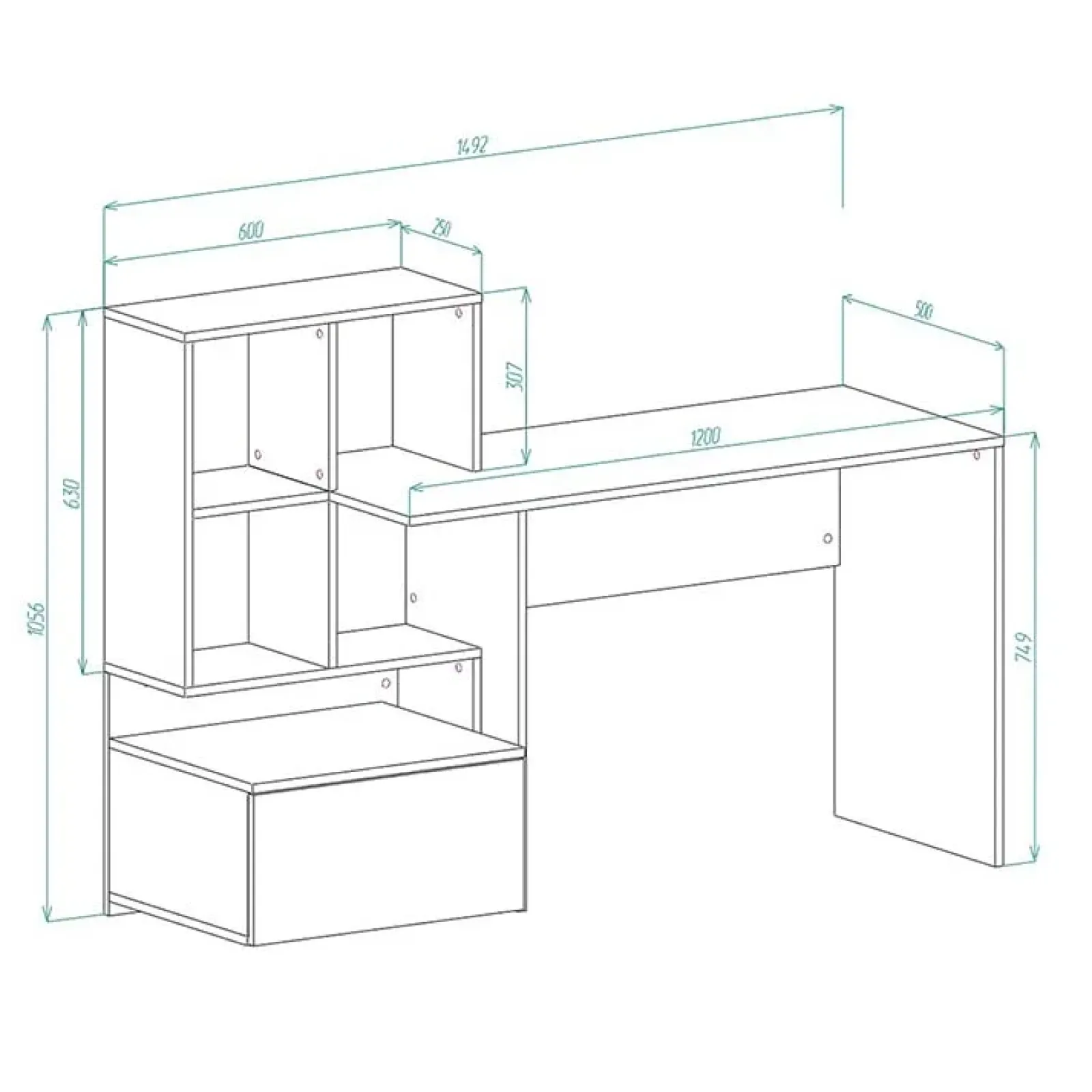 Garnero Arredamenti Scrivanie Per Ragazzi|Scrivanie Ufficio-Scrivania 149/50cm ufficio moderna bianco rovere Jade Gihome® Bianco Opaco - Rovere