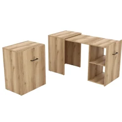 Garnero Arredamenti Scrivanie Per Ragazzi|Scrivanie Ufficio-Scrivania 42-132cm ufficio moderna salvaspazio richiudibile chiaro Rocky Rovere