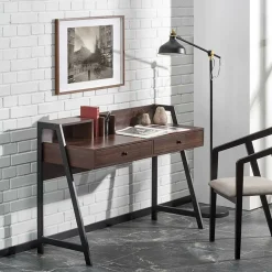 Garnero Arredamenti Consolle Fissa|Consolle Fissa-Scrivania consolle design moderno 128x87cm noce nero Fiordalisio