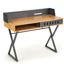 Garnero Arredamenti Consolle Fissa|Consolle Fissa-Scrivania consolle ingresso 110x51cm rovere nero metallo Toler