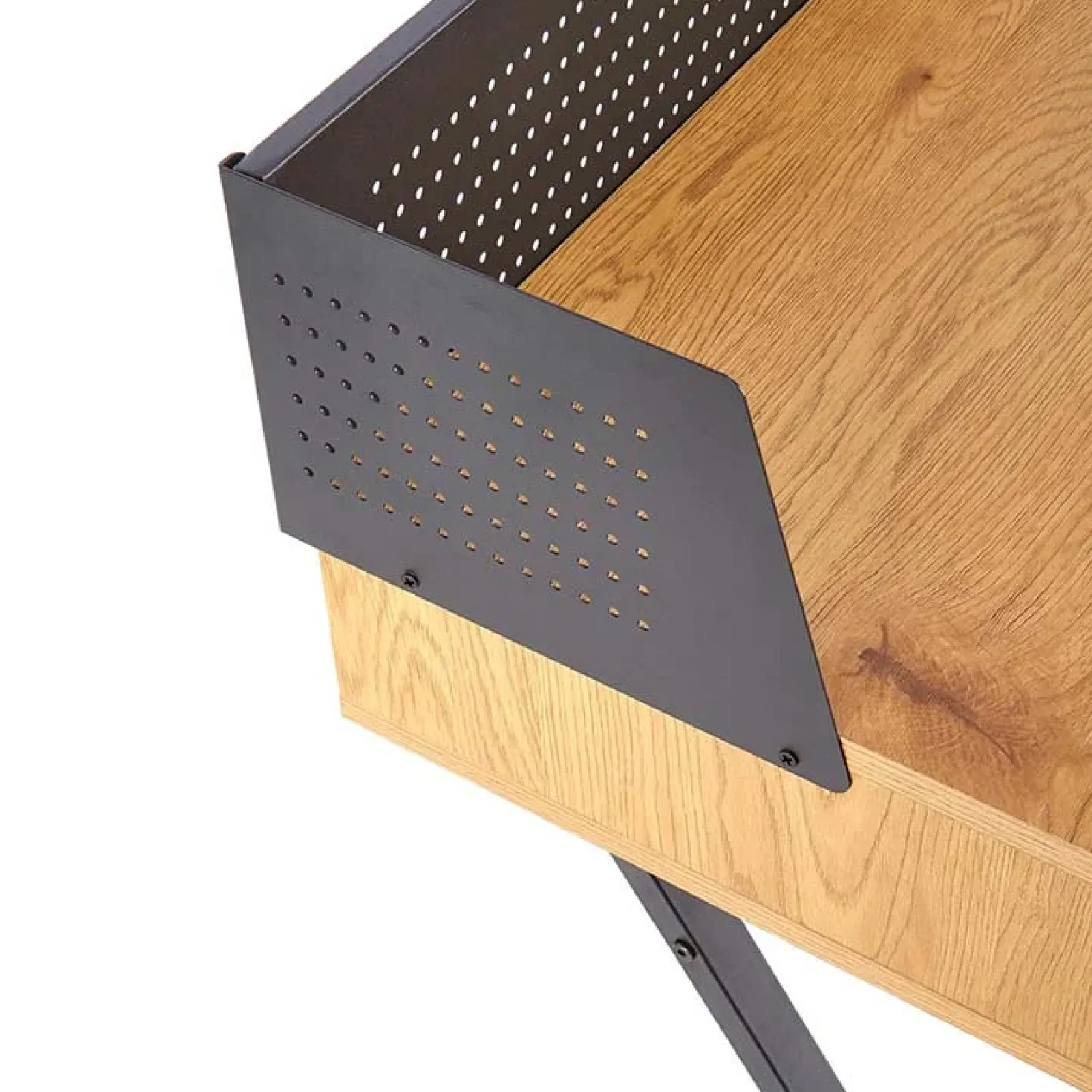 Garnero Arredamenti Consolle Fissa|Consolle Fissa-Scrivania consolle ingresso 110x51cm rovere nero metallo Toler