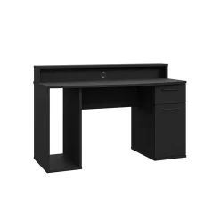 Garnero Arredamenti Scrivanie Per Ragazzi|Scrivanie Ufficio-Scrivania gaming 140x91cm moderna con led 2 cassetti nera Crash