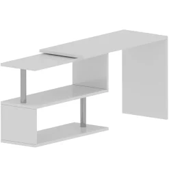 Garnero Arredamenti Scrivanie Ufficio|Scrivanie Ufficio-Scrivania girevole 65-120cm Havana Bianco Lucido