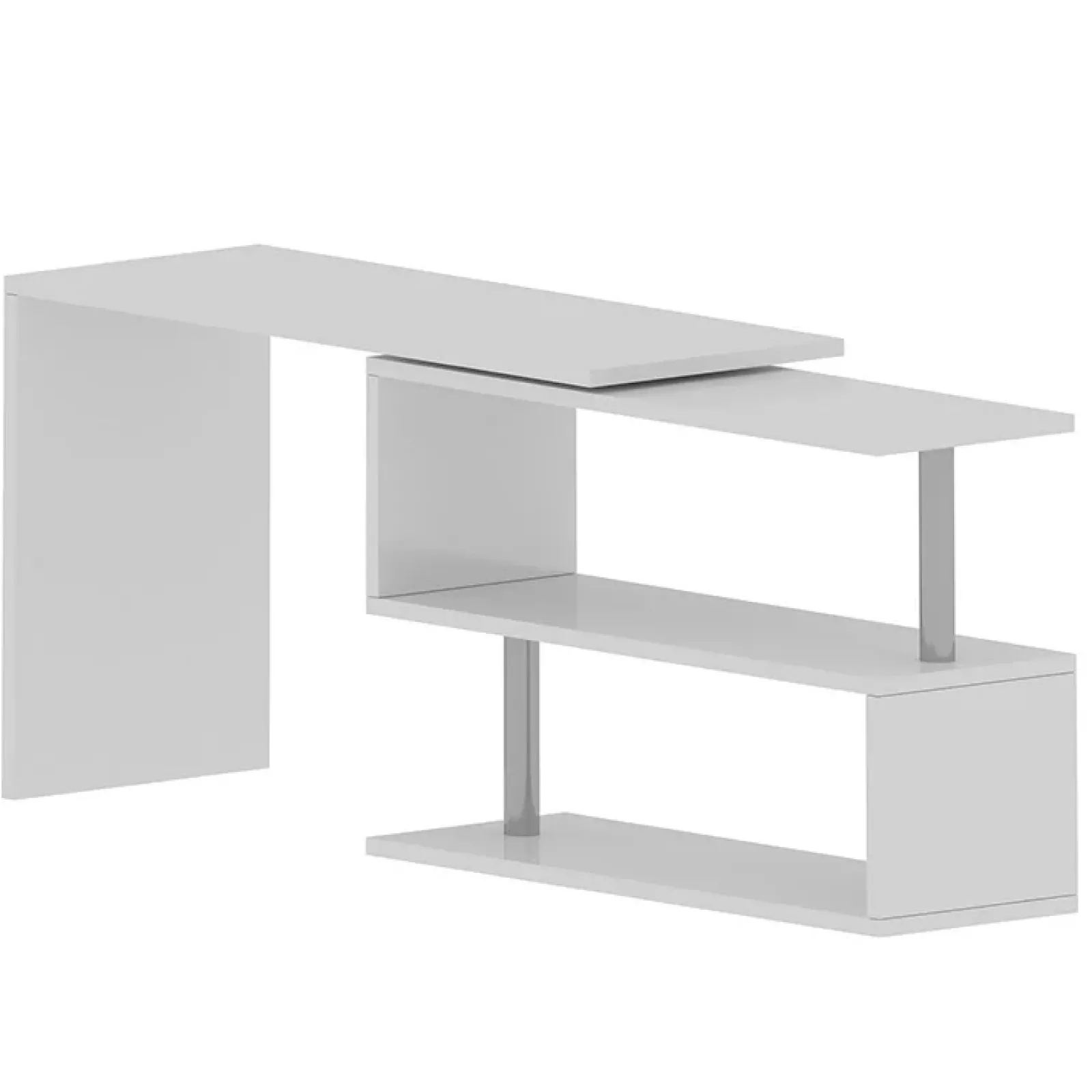 Garnero Arredamenti Scrivanie Ufficio|Scrivanie Ufficio-Scrivania girevole 65-120cm Havana Bianco Lucido