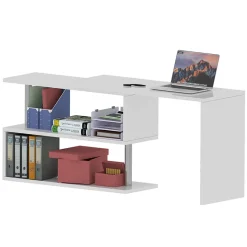 Garnero Arredamenti Scrivanie Ufficio|Scrivanie Ufficio-Scrivania girevole 65-120cm Havana Bianco Lucido