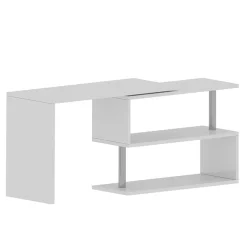 Garnero Arredamenti Scrivanie Ufficio|Scrivanie Ufficio-Scrivania girevole 65-120cm Havana Bianco Lucido