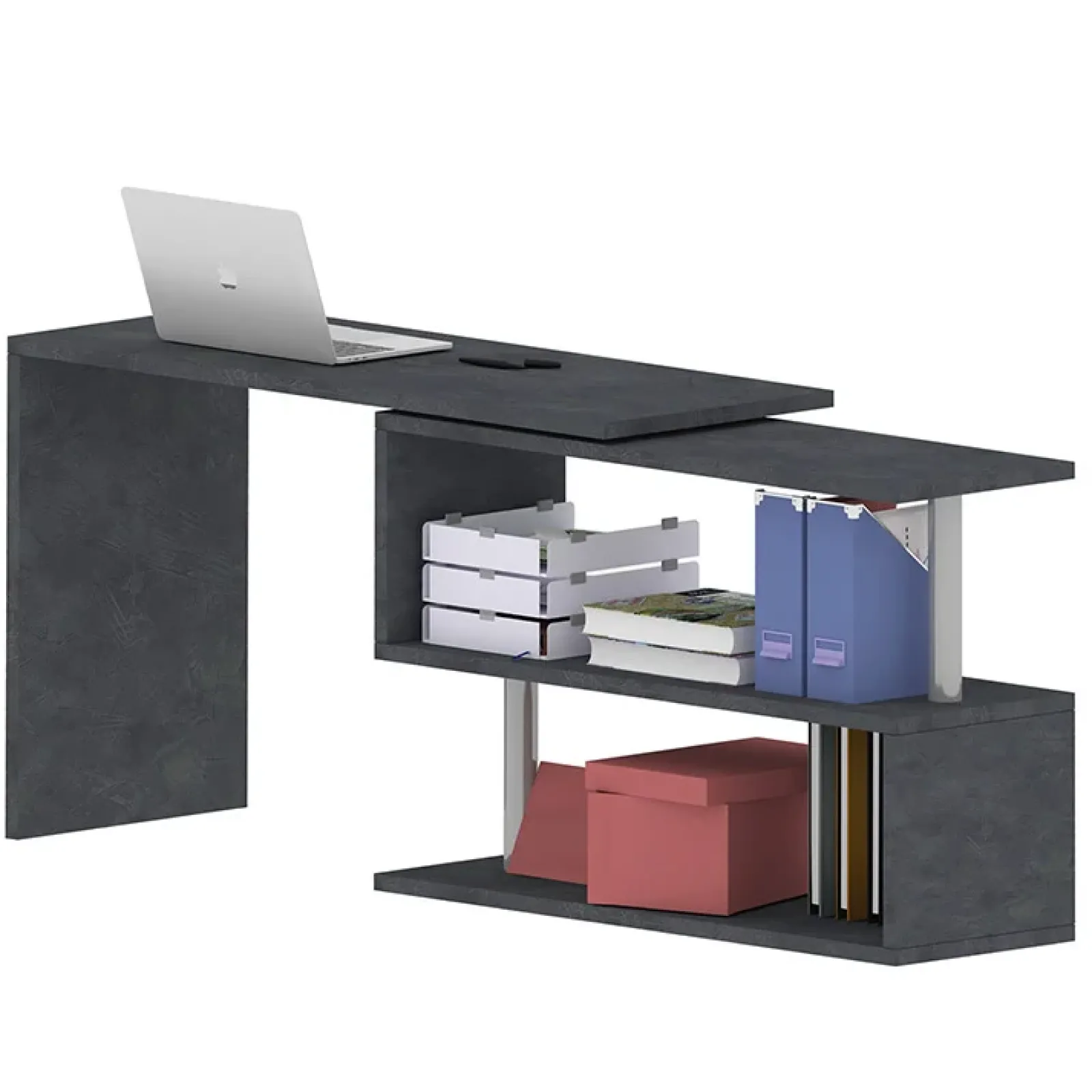 Garnero Arredamenti Scrivanie Ufficio|Scrivanie Ufficio-Scrivania girevole 65-120cm Havana Ossido