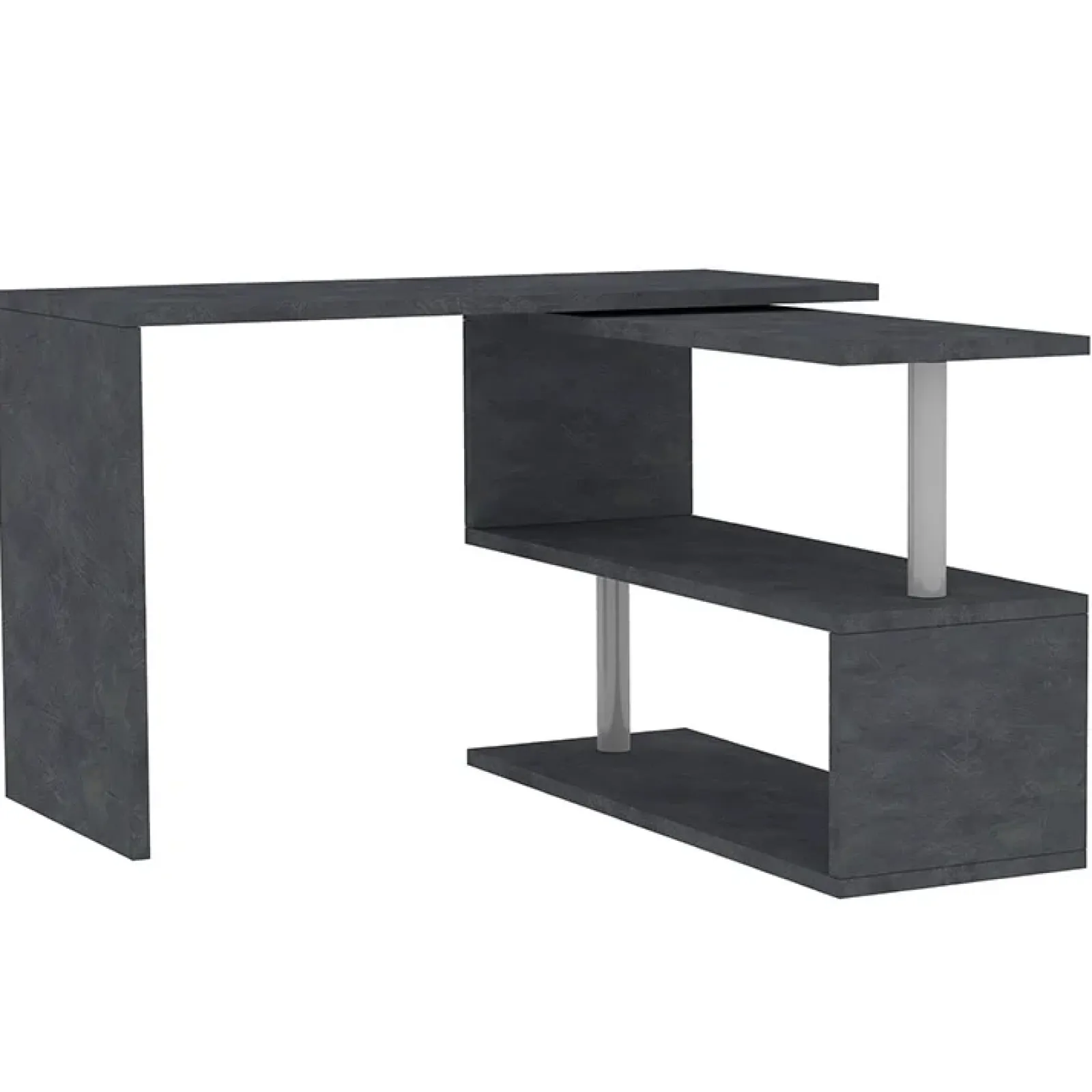 Garnero Arredamenti Scrivanie Ufficio|Scrivanie Ufficio-Scrivania girevole 65-120cm Havana Ossido