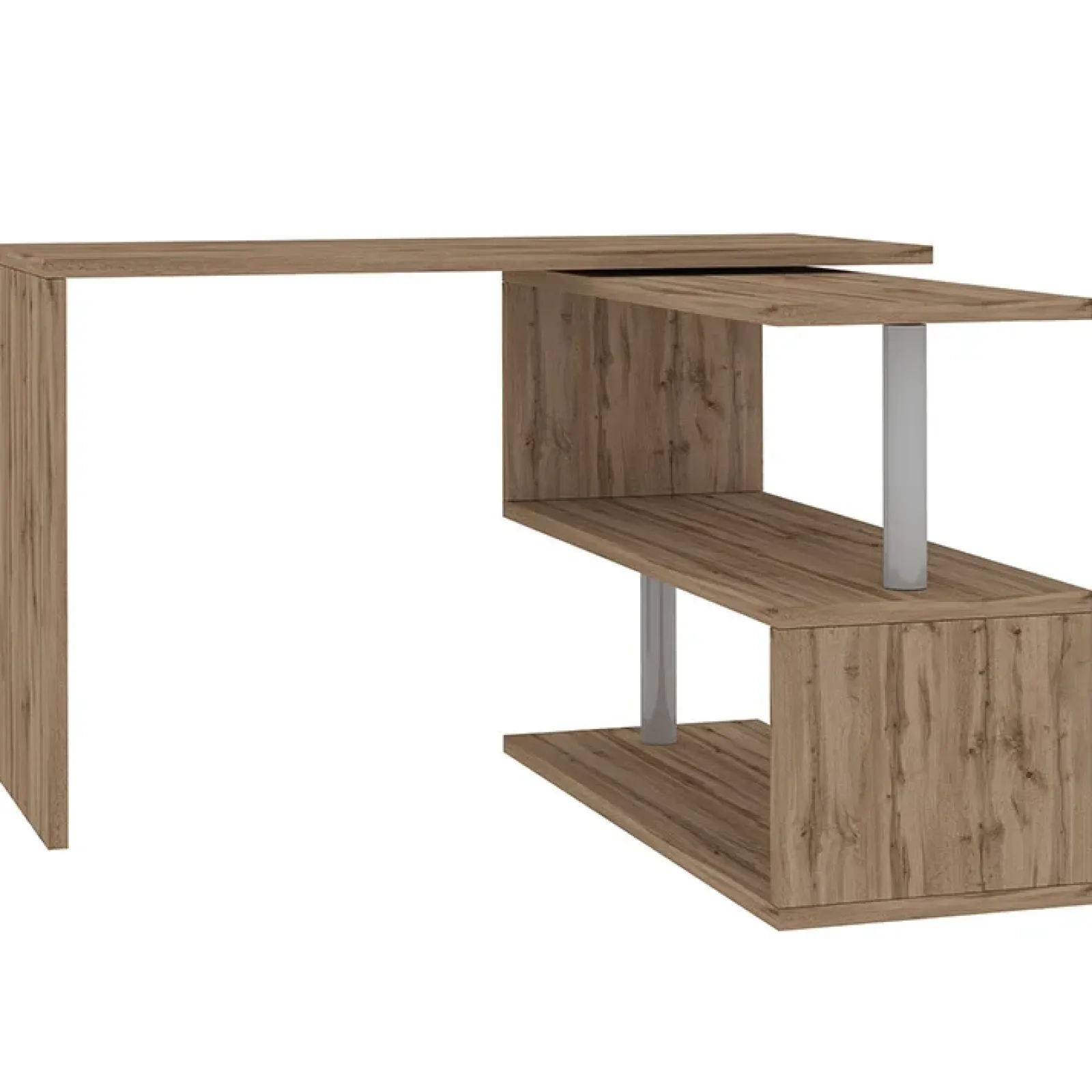 Garnero Arredamenti Scrivanie Ufficio|Scrivanie Ufficio-Scrivania girevole 65-120cm chiaro Havana Rovere