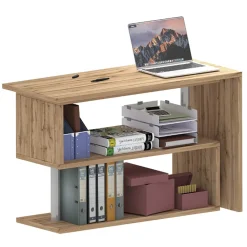 Garnero Arredamenti Scrivanie Ufficio|Scrivanie Ufficio-Scrivania girevole 65-120cm chiaro Havana Rovere