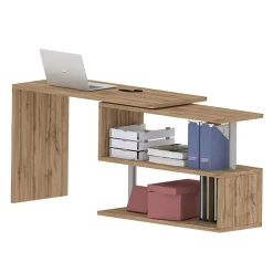 Garnero Arredamenti Scrivanie Ufficio|Scrivanie Ufficio-Scrivania girevole 65-120cm chiaro Havana Rovere