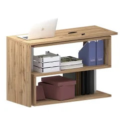 Garnero Arredamenti Scrivanie Ufficio|Scrivanie Ufficio-Scrivania girevole 65-120cm chiaro Havana Rovere