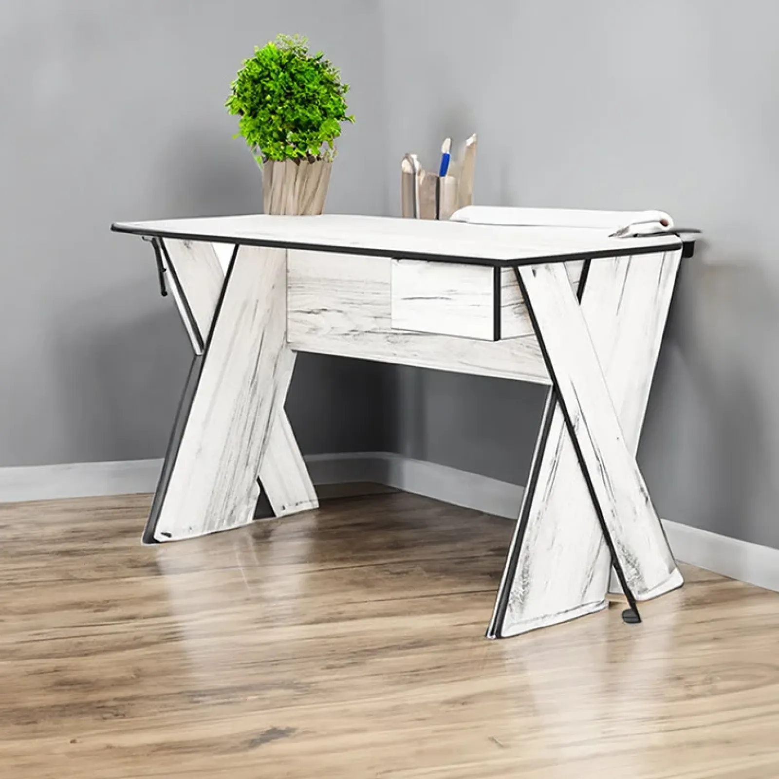 Garnero Arredamenti Scrivanie Per Ragazzi-Scrivania moderna 120x75cm 1 cassetto bianco rustico Zadar