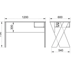Garnero Arredamenti Scrivanie Per Ragazzi-Scrivania moderna 120x75cm 1 cassetto bianco rustico Zadar