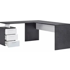 Garnero Arredamenti Scrivanie Ufficio|Scrivanie Ufficio-Scrivania ufficio angolare 180x160cm antracite OfficeScape Antracite - Bianco Lucido