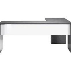 Garnero Arredamenti Scrivanie Ufficio|Scrivanie Ufficio-Scrivania ufficio angolare 180x160cm antracite OfficeScape Antracite - Bianco Lucido